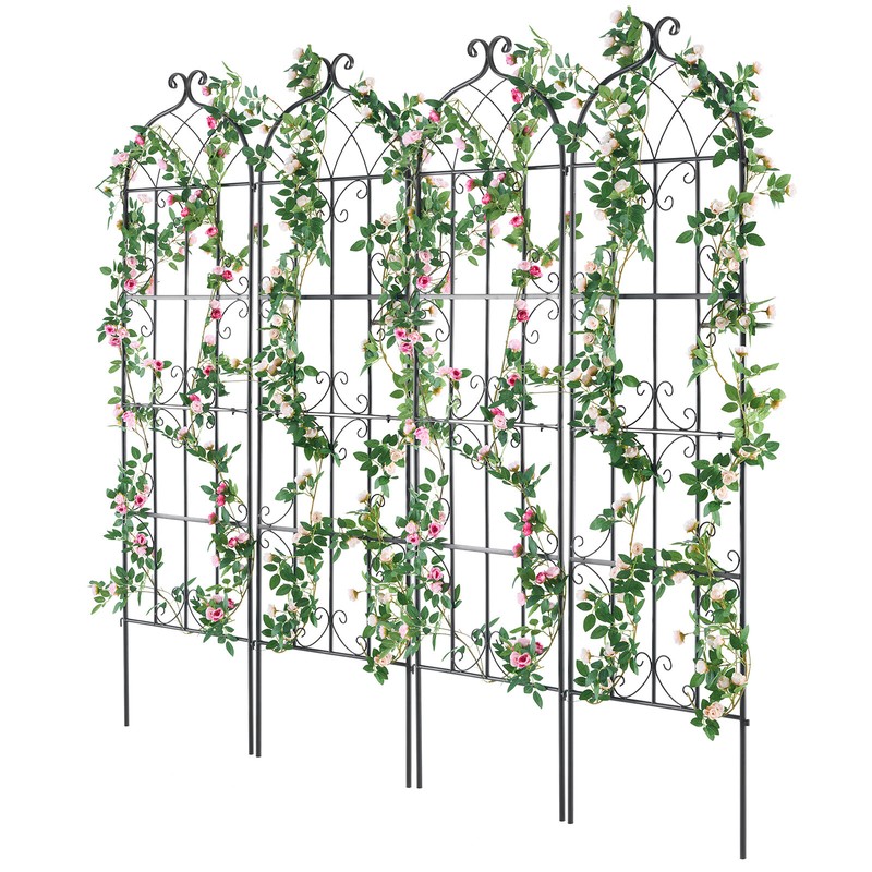 4 Packs Metal Garden Trellis 71″ x 20″ for Climbing Plant Support Rustproof