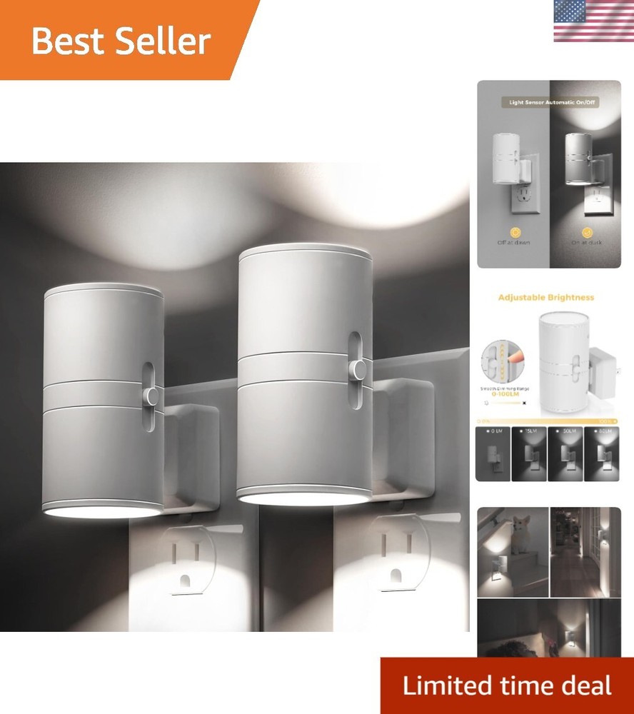Adjustable Brightness LED Night Lights with Light Sensor – Perfect for Any Room
