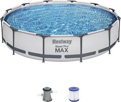 Above Ground Pool Set, 12ft x 30in Steel Pro MAX Round w/ Filter Pump