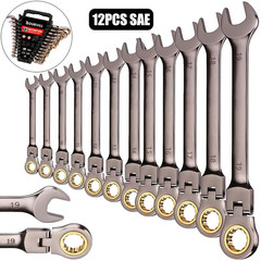 12/24piece Set Of Ratchet Wrench Set With Wrench Storage Box, Set With Metric, S