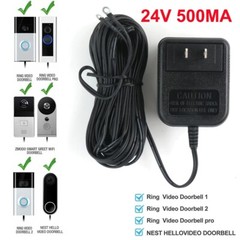 24V Power Supply Adapter Transformer W/ 26FT Wire Video Ring Doorbell 1/2/2 Pro