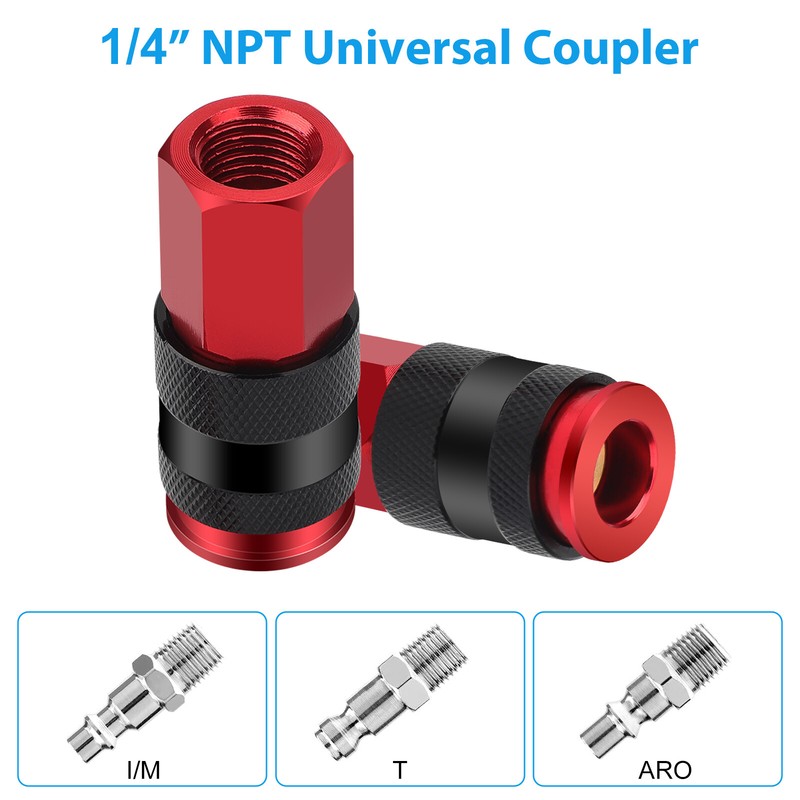 1/4" NPT Air Coupler and Plug Kit, Aluminum Quick Connect Air Fitting Connector gallery