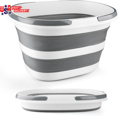 Collapsible Mop Bucket with Handle for Cleaning, 16L(4.2 Gallon) Silicone Square