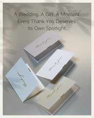 Gold Foil Thank You Cards Envelopes Bulk 32-Pack Embossed Notes 4 Colors Seal