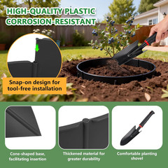 24PCS Planting Grow Rings with Shovel, Diameter Range 8.3-15.7In Adjustable roun