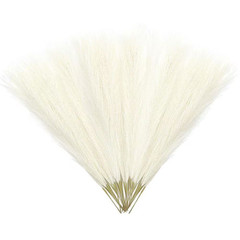 0.05 in 30 Pcs Ivory Artificial Pampas Grass Beige Color Family Artificial Plant
