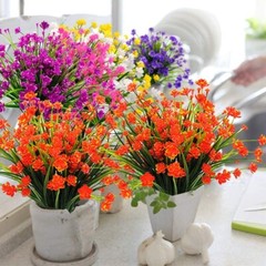 12 Bundles Outdoor Artificial Fake Flowers UV Resistant Various Colors lifelike