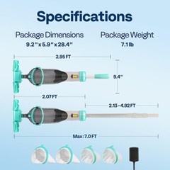 Cordless Rechargeable Pool Vacuum Handheld Pool Cleaner with Telescopic Pole