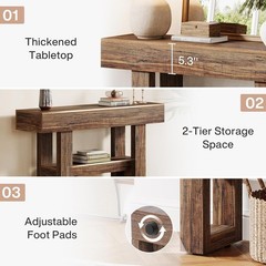41.34-Inch Modern Console Table Small Narrow Wooden Entryway Table for Hallway