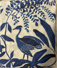 Pottery Barn Toile Bird Organic Cotton King Duvet 2 King Shams Sapphire Blue EC
