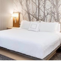 Marriott International Cobblestone Wash Activated Ripple Texture Queen Coverlet