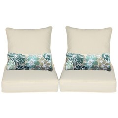 Aoodor 23»x26» Patio Chair Cushions Set Deep Seat Cushion Set with 2 Pillows