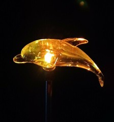 2 Set Dolphin Clear Acrylic Solar Garden Yard Patio Stick Stake Light