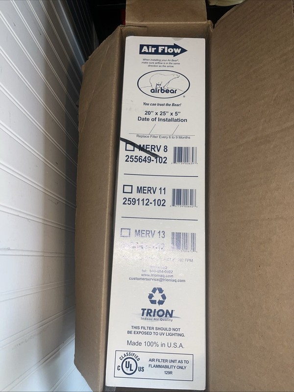 259112-102 Air Bear 20 x 25 x 5 Inch MERV 11 Air Purifier Fil…