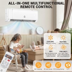 12000 BTU Mini Split Air Conditioner and Heater 22 SEER2, Cools Up to 750 Sq Ft