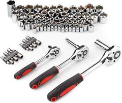 CARTMAN 205 Piece Ratchet Wrench and Socket Tool Set,1/4″ & 3/8″ & 1/2″