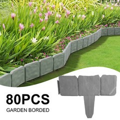 100pcs Garden Plastic Stone Edging Outdoor Landscape Decorative Border