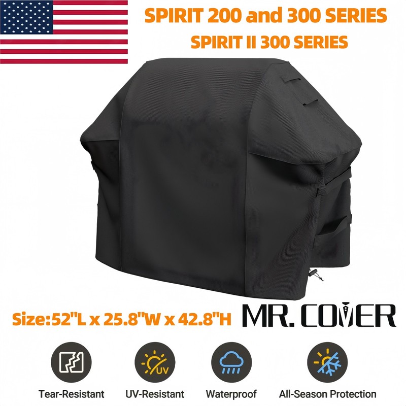600D Weber Spirit 200 300 Grill Cover 52″ Heavy Duty Waterproof 7106 BBQ Cover