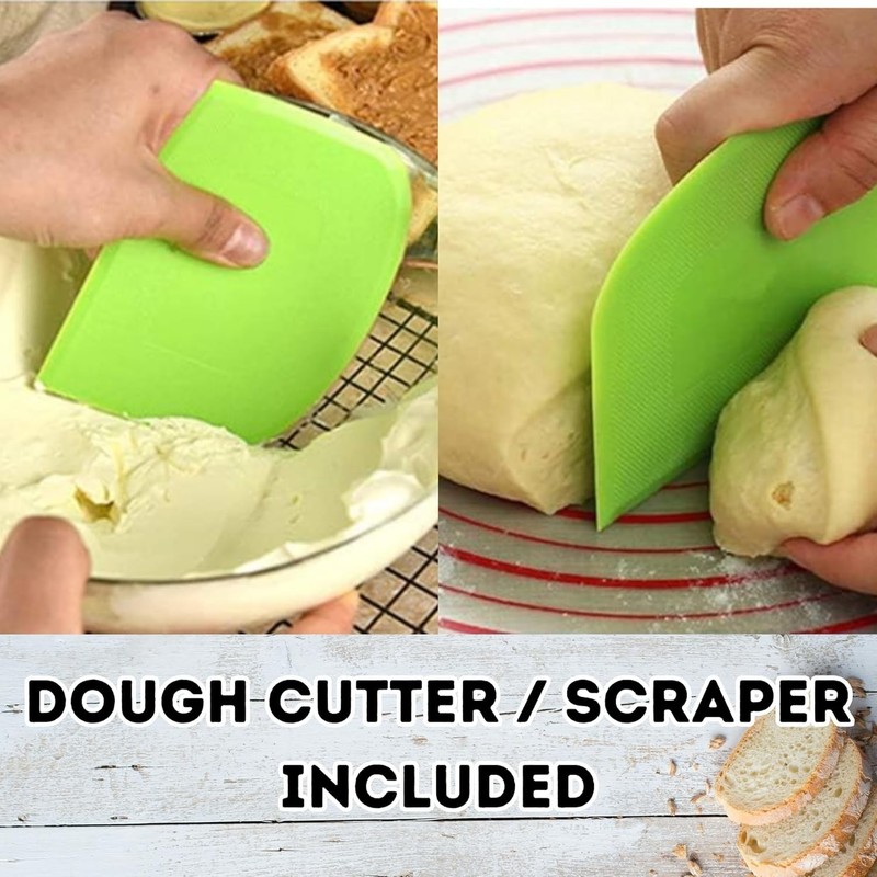 Dough Cutter Dual Sided Flexible Plastic Bowl Scraper for Bread Pizza Pastry gallery