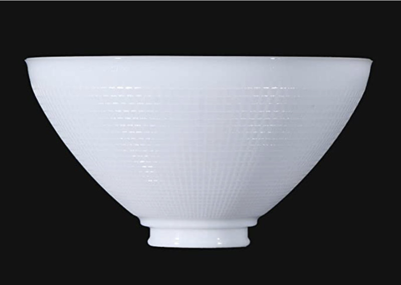 WHITE Milk GLASS 2-7/8″ x 10″ IES Floor Table Lamp REFLECTOR Waffle SHADE 824160