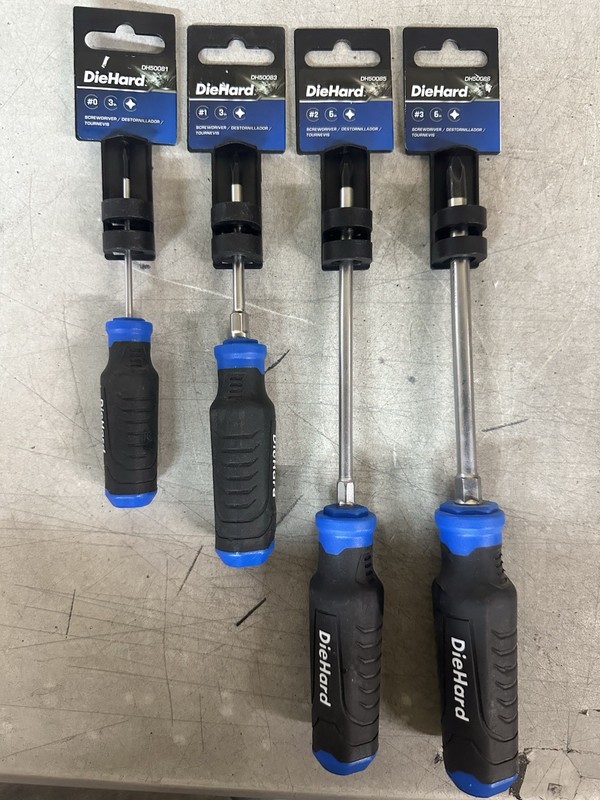 NEW DieHard Screwdriver #0 3in DH50081, #1 3in DH50083, #2 6in DH50085 & #3 6in.