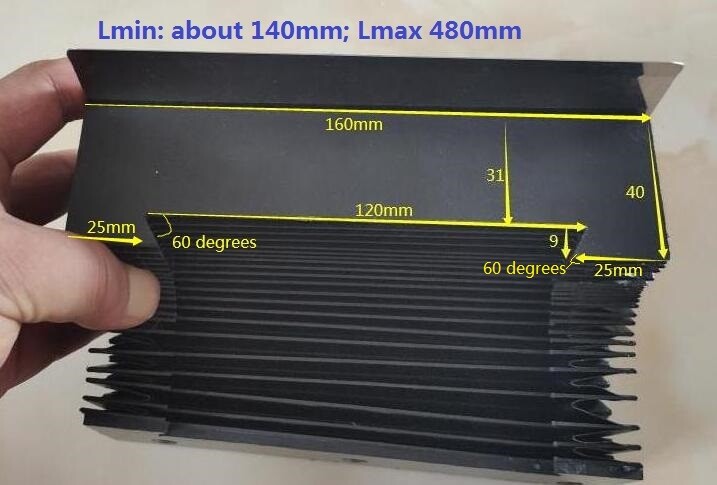 Tormach PCNC 770 series 3, Z-Axis Armoured Way Cover,160 mm x 40 mm x 480 mm gallery