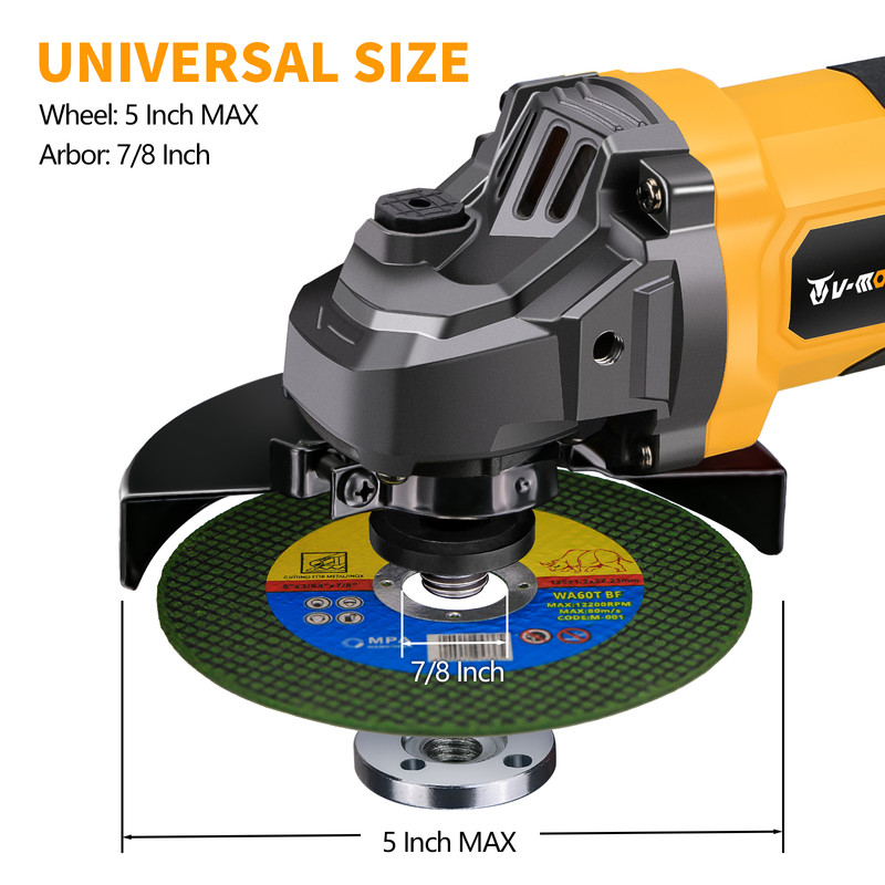 Cordless 4-1/2" to 5" Angle Grinder For Dewalt 20V Battery Brushless 11000RPM gallery