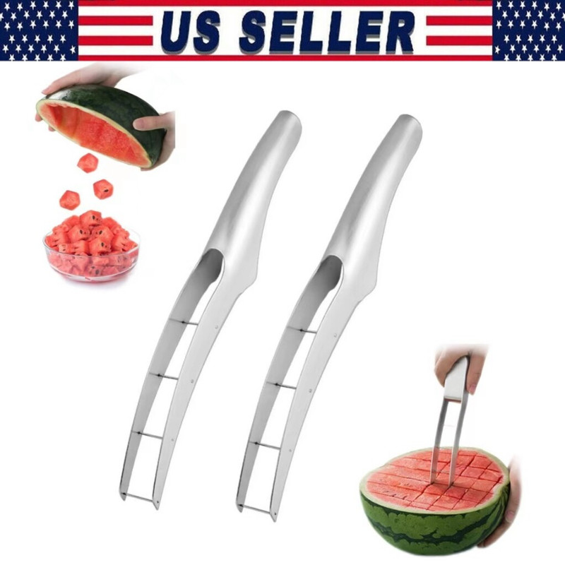 3/1 Watermelon Slicer Cutter,2-in-1 Fork Stainless Steel Fruit Cutting Artifact