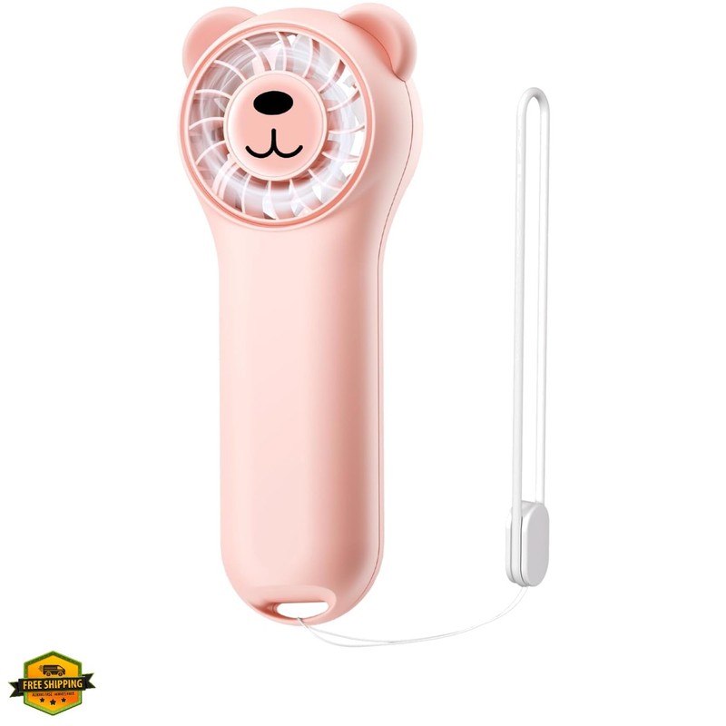 Portable Handheld Fan, Cute Bear Mini Fan with 11000 RPM High Speed, Recharge…