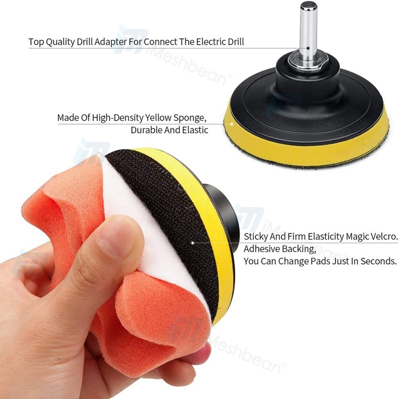 31PCS Foam Drill Polishing Pads Kit Car Hub Waxing Buffing Wheel Polisher 4" gallery