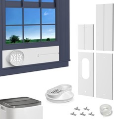 Portable AC Window Vent Kit: Universal Coupler Fits 5.1″ & 5.9″ Exhaust Hose, Ai