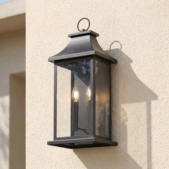 22″ Modern Outdoor Wall LED Light Black Exterior Lantern Sconce Porch Fixture