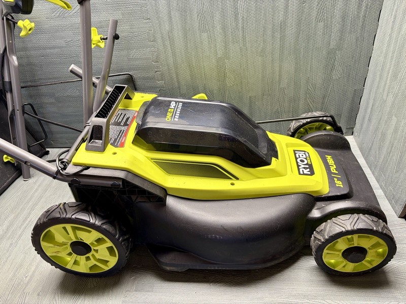 RYOBI 18V Lawn Mower 16in USED Cordless Push Lawn Mower With Bag (Tool Only) gallery