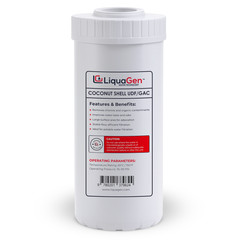 LiquaGen 4.5” x 10” GAC/UDF Filter Cartridge – Chlorine, Taste & Odor Reduction