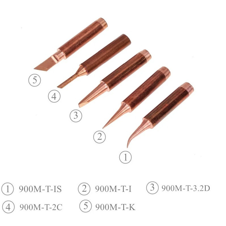 5PCS 900M-T Copper Soldering Iron Tips Lead-Free BGA Welding Tool Set - NEW gallery