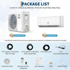 12000 BTU Mini Split Air Conditioner and Heater 22 SEER2, Cools Up to 750 Sq Ft
