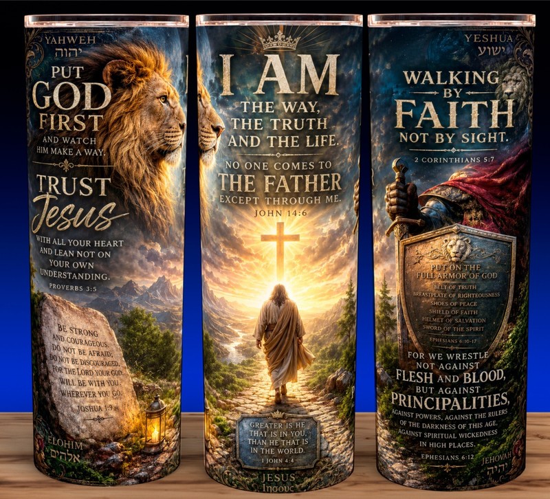 I Am The Way The Truth And Life Jesus God Religious Bible Verse Cup Tumbler 20z