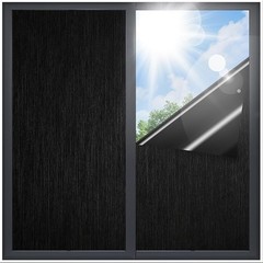 Blackout Privacy Window Film 100% Light Blocking Frosted Static Cling Cover
