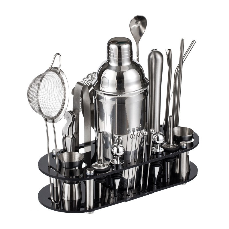 23-Piece Bartender Kit Cocktail Shaker Set with Stand Bar Tools Set