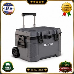 Igloo Trailmate 52 Qt Wheeled Cooler Rolling Ice Chest Carbonite Insulated-New❗