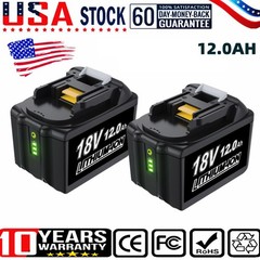 2PACK 18V For Makita 12.0Ah Lithium-Ion LXT BL1830 BL1850 BL1860 Battery tool