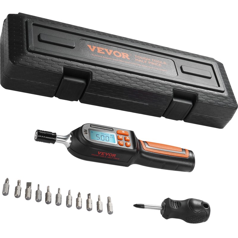 Digital Torque Wrench 1/4″ Adjustable Screwdriver Torque Wrench Set w/ Bits&Case