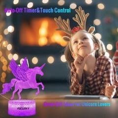 Acrylic 3D Unicorn LED Night Light Bedroom Child 7 Colors Changing Bedside Lamp