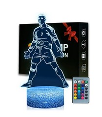 3D Lamp ,Decorative of Cristiano Ronaldo, Soccer ,Night Light, 16 colors