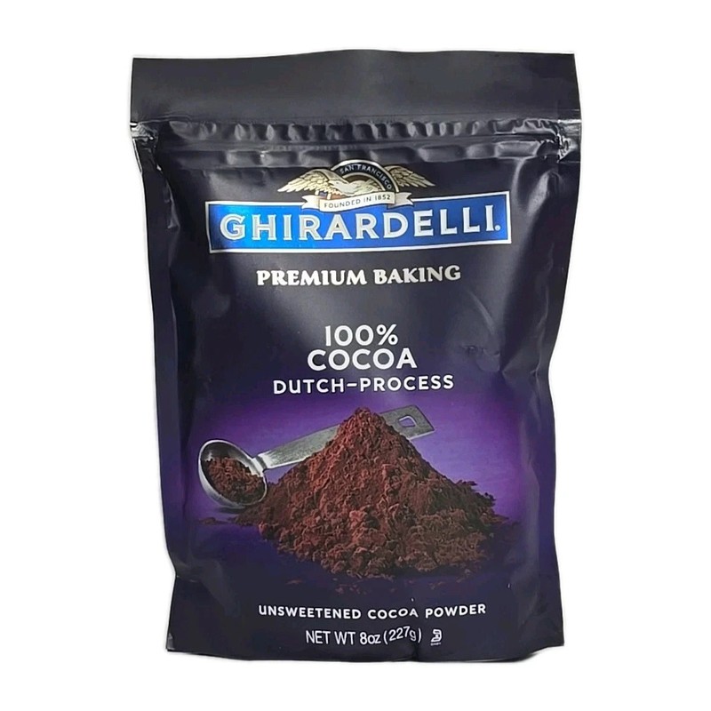GHIRARDELLI Premium Baking DUTCH PROCESS 100% Unsweetened Cocoa Powder 8 oz Bag!
