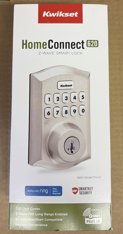 Kwikset Home Connect 620 Z-Wave Plus Smart Lock Satin Nickel 98935-001 NEW