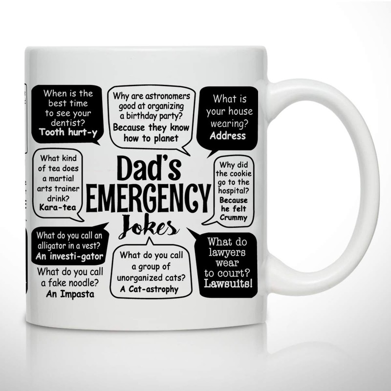 Novelty Coffee Mug for Dad – Wrap Around Print – Dad Jokes Gift Idea for Fath…