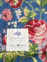 Gorgeous NEW April Cornell Tablecloth 54×54 ~ “Blue Russian Chintz” ~ New 2026!