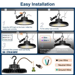 1-20 PACK 150W/200W/240W LED UFO High Bay Light Dimmable Warehouse Shop Lamps
