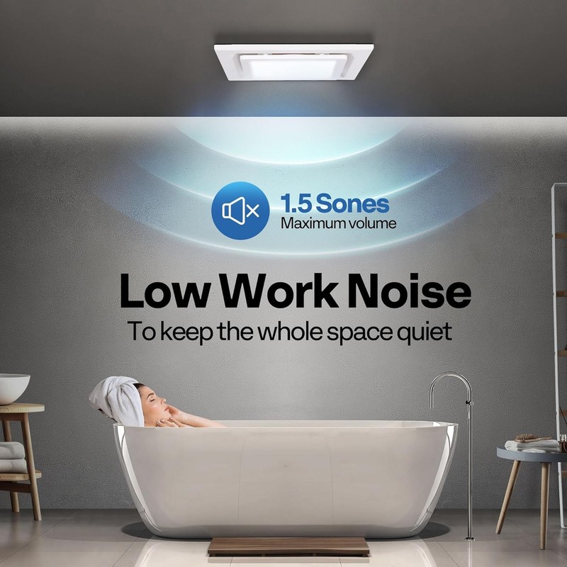 2set Bathroom Exhaust Fan 165 CFM with 6500K LED Light & Duct Hose 1.5 Sones Fan gallery
